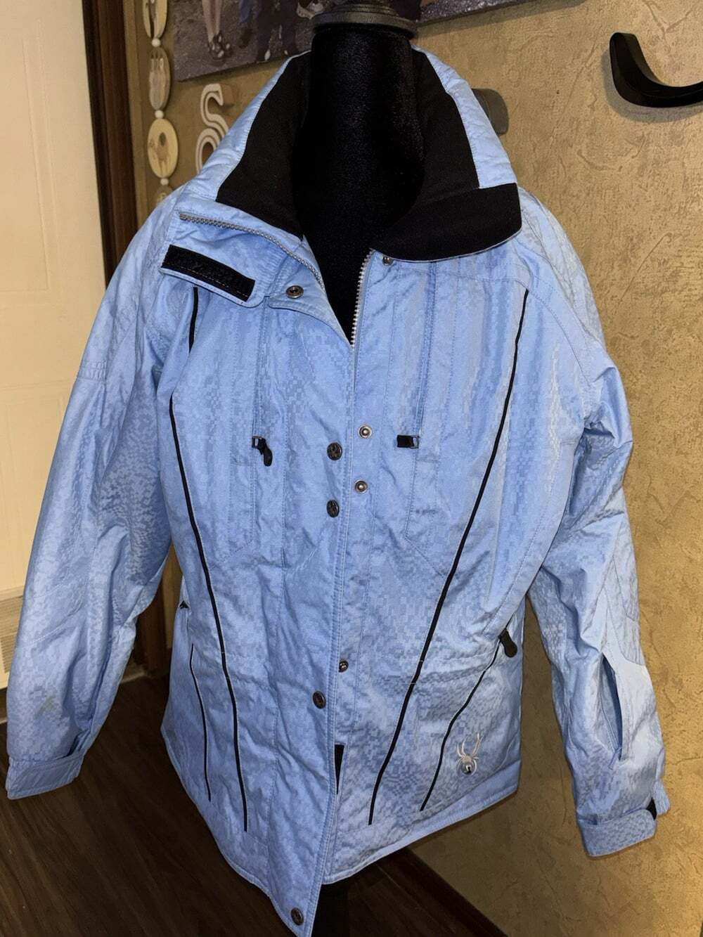 Vintage Y2K Spyder Thinsulate Ski Jacket Blue Womens 10 Hood Thinsulate Perfect!